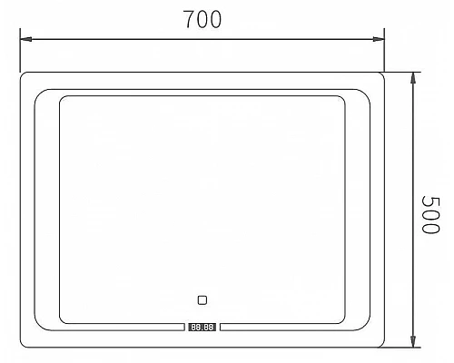 Приобрести Зеркало Haiba 70 HB664 с подсветкой с сенсорным выключателем и часами в магазине сантехники Santeh-Crystal.ru