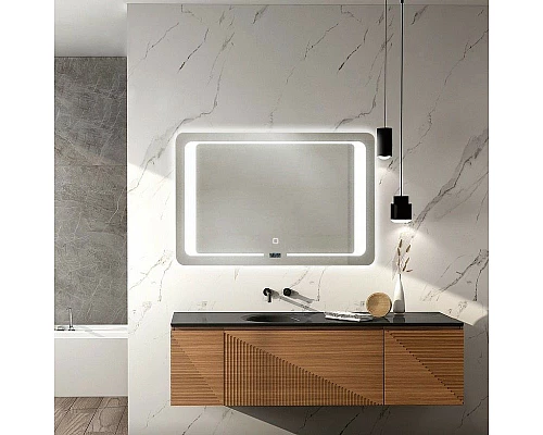 Приобрести Зеркало Haiba 70 HB664 с подсветкой с сенсорным выключателем и часами в магазине сантехники Santeh-Crystal.ru