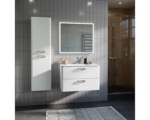 Заказать Тумба с раковиной Iddis Brick 80 подвесная Белая в магазине сантехники Santeh-Crystal.ru