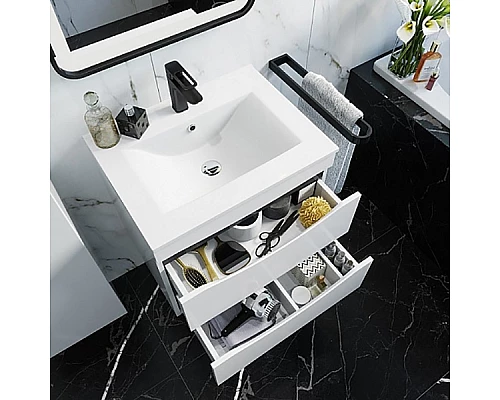 Заказать Тумба с раковиной Iddis Cloud 80 подвесная Белая в магазине сантехники Santeh-Crystal.ru