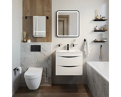 Заказать Тумба с раковиной Iddis Cloud 80 подвесная Белая в магазине сантехники Santeh-Crystal.ru