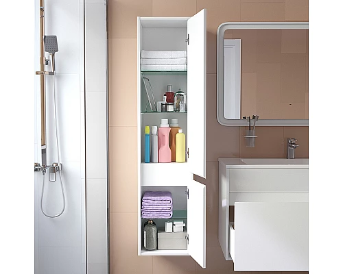 Купить Шкаф пенал Iddis Esper 35 ESP35W0i97 подвесной Белый в магазине сантехники Santeh-Crystal.ru