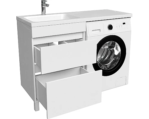 Купить Тумба с раковиной Iddis Optima Home 120 L OPH12LBi95K Белый в магазине сантехники Santeh-Crystal.ru