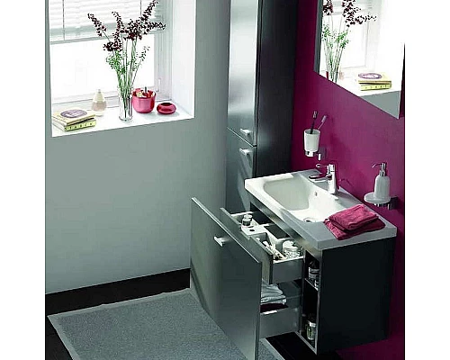 Приобрести Тумба под раковину Ideal Standard Connect Space 60 C6743KR подвесная Серая глянцевая в магазине сантехники Santeh-Crystal.ru