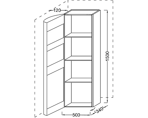Купить Шкаф пенал Jacob Delafon Presquile 50 L EB1115G-G1C подвесной Белый глянцевый в магазине сантехники Santeh-Crystal.ru