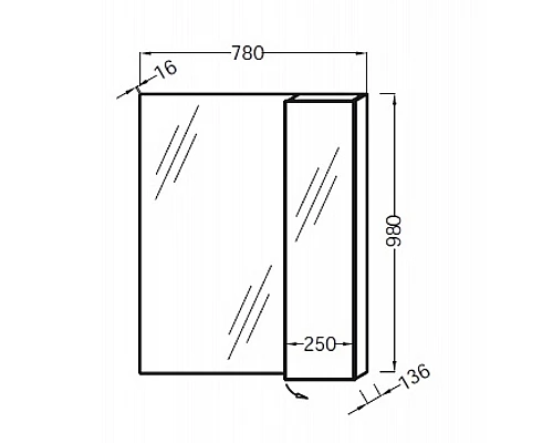 Купить Зеркало со шкафом Jacob Delafon Soprano 78 EB1336-NF Серый в магазине сантехники Santeh-Crystal.ru