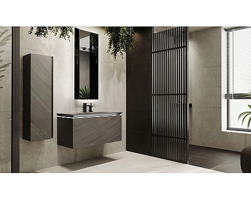 Приобрести Тумба под раковину Jorno Incline 100 Inc.01.100/P/Bet/JR подвесная Бетон в магазине сантехники Santeh-Crystal.ru