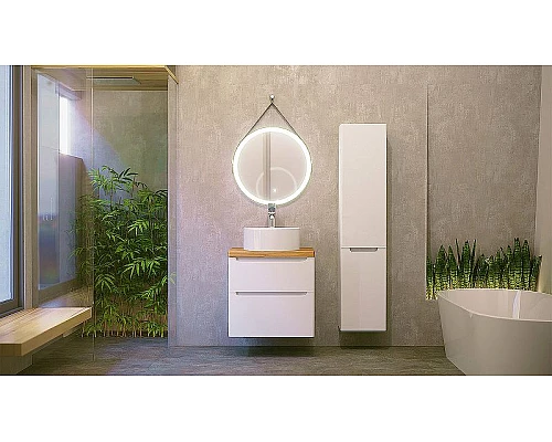 Купить Зеркало Jorno Wood 50 Wood.02.50/ТК с подсветкой с бесконтактным выключателем в магазине сантехники Santeh-Crystal.ru