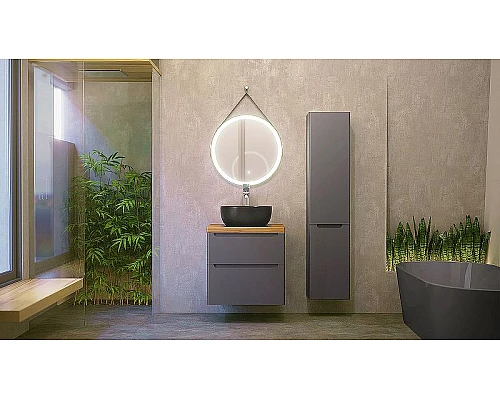 Купить Зеркало Jorno Wood 50 Wood.02.50/ТК с подсветкой с бесконтактным выключателем в магазине сантехники Santeh-Crystal.ru