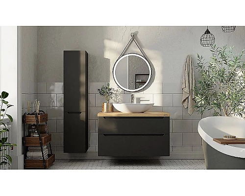 Купить Зеркало Jorno Wood 50 Wood.02.50/ТК с подсветкой с бесконтактным выключателем в магазине сантехники Santeh-Crystal.ru