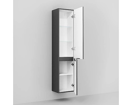 Приобрести Шкаф пенал Jorno Wood 33 Wood.04.150/P/GR подвесной Серый в магазине сантехники Santeh-Crystal.ru