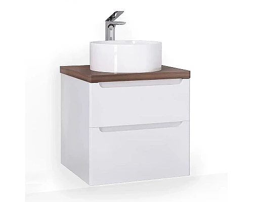 Приобрести Тумба под раковину Jorno Wood 60 wood.01.60/P/W подвесная Белая в магазине сантехники Santeh-Crystal.ru