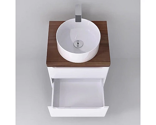 Приобрести Тумба под раковину Jorno Wood 60 wood.01.60/P/W подвесная Белая в магазине сантехники Santeh-Crystal.ru