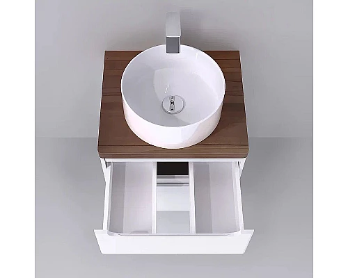 Приобрести Тумба под раковину Jorno Wood 60 wood.01.60/P/W подвесная Белая в магазине сантехники Santeh-Crystal.ru