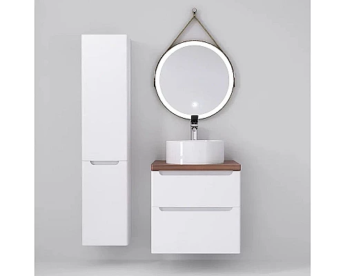 Приобрести Тумба под раковину Jorno Wood 60 wood.01.60/P/W подвесная Белая в магазине сантехники Santeh-Crystal.ru