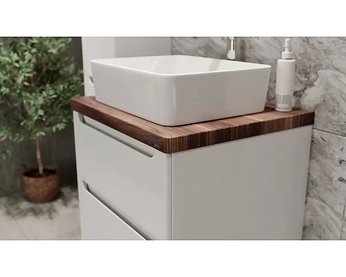 Приобрести Тумба под раковину Jorno Wood 60 wood.01.60/P/W подвесная Белая в магазине сантехники Santeh-Crystal.ru