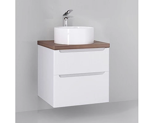 Приобрести Тумба под раковину Jorno Wood 60 wood.01.60/P/W подвесная Белая в магазине сантехники Santeh-Crystal.ru