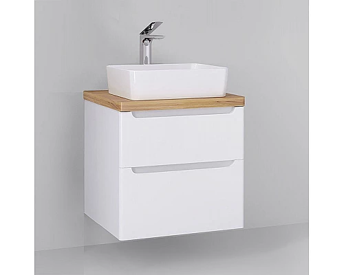 Приобрести Тумба под раковину Jorno Wood 60 wood.01.60/P/W подвесная Белая в магазине сантехники Santeh-Crystal.ru
