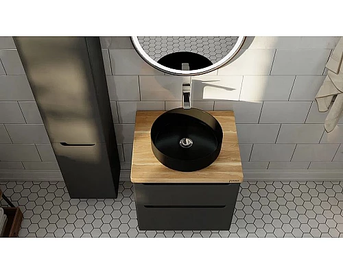 Приобрести Тумба под раковину Jorno Wood 60 wood.01.60/P/GR подвесная Серая в магазине сантехники Santeh-Crystal.ru