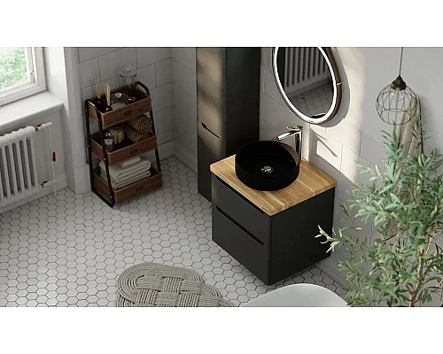 Приобрести Тумба под раковину Jorno Wood 60 wood.01.60/P/GR подвесная Серая в магазине сантехники Santeh-Crystal.ru