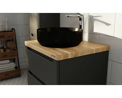 Приобрести Тумба под раковину Jorno Wood 60 wood.01.60/P/GR подвесная Серая в магазине сантехники Santeh-Crystal.ru
