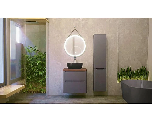 Приобрести Тумба под раковину Jorno Wood 60 wood.01.60/P/GR подвесная Серая в магазине сантехники Santeh-Crystal.ru