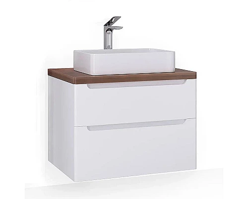 Приобрести Тумба под раковину Jorno Wood 80 wood.01.80/P/W подвесная Белая в магазине сантехники Santeh-Crystal.ru