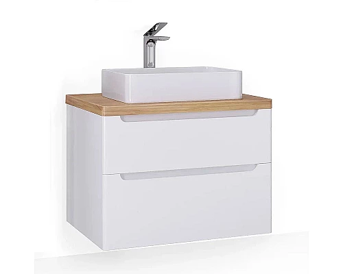 Приобрести Тумба под раковину Jorno Wood 80 wood.01.80/P/W подвесная Белая в магазине сантехники Santeh-Crystal.ru