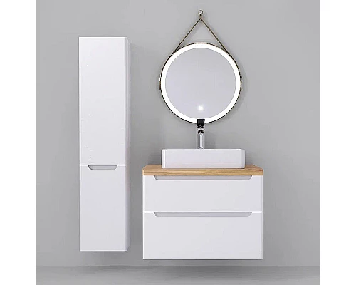 Приобрести Тумба под раковину Jorno Wood 80 wood.01.80/P/W подвесная Белая в магазине сантехники Santeh-Crystal.ru