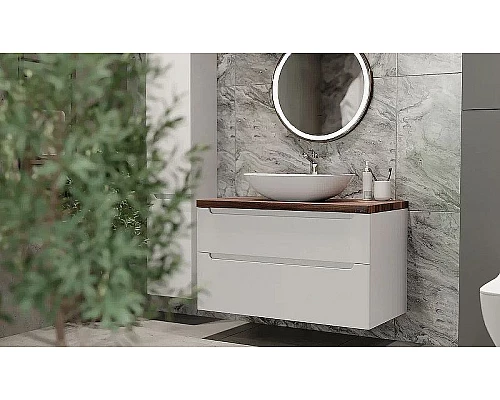 Приобрести Тумба под раковину Jorno Wood 80 wood.01.80/P/W подвесная Белая в магазине сантехники Santeh-Crystal.ru