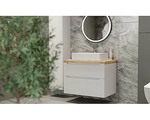 Приобрести Тумба под раковину Jorno Wood 80 wood.01.80/P/W подвесная Белая в магазине сантехники Santeh-Crystal.ru