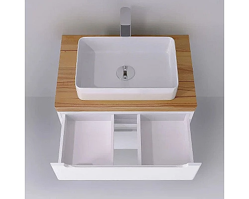 Приобрести Тумба под раковину Jorno Wood 80 wood.01.80/P/W подвесная Белая в магазине сантехники Santeh-Crystal.ru
