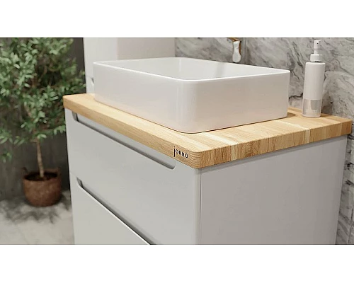 Приобрести Тумба под раковину Jorno Wood 80 wood.01.80/P/W подвесная Белая в магазине сантехники Santeh-Crystal.ru