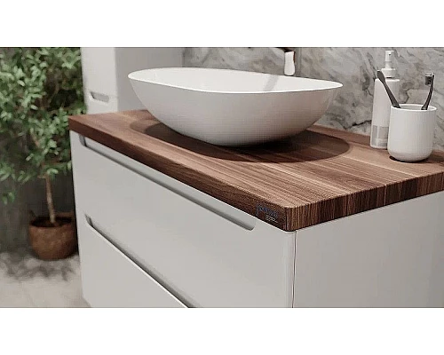 Приобрести Тумба под раковину Jorno Wood 80 wood.01.80/P/W подвесная Белая в магазине сантехники Santeh-Crystal.ru