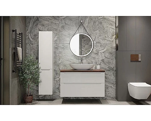 Приобрести Тумба под раковину Jorno Wood 80 wood.01.80/P/W подвесная Белая в магазине сантехники Santeh-Crystal.ru