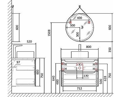 Приобрести Тумба под раковину Jorno Wood 80 wood.01.80/P/W подвесная Белая в магазине сантехники Santeh-Crystal.ru