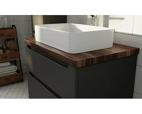 Заказать Тумба под раковину Jorno Wood 80 wood.01.80/P/GR подвесная Серая в магазине сантехники Santeh-Crystal.ru