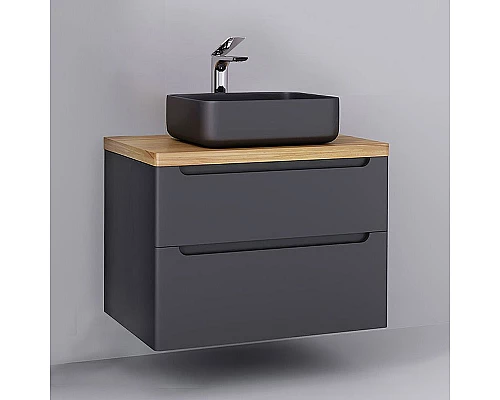 Заказать Тумба под раковину Jorno Wood 80 wood.01.80/P/GR подвесная Серая в магазине сантехники Santeh-Crystal.ru