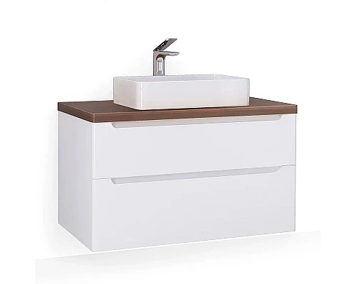 Купить Тумба под раковину Jorno Wood 100 wood.01.100/P/W подвесная Белая в магазине сантехники Santeh-Crystal.ru