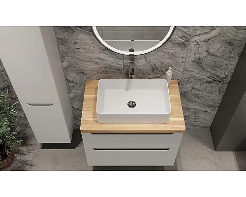 Купить Тумба под раковину Jorno Wood 100 wood.01.100/P/W подвесная Белая в магазине сантехники Santeh-Crystal.ru