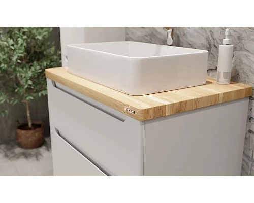 Купить Тумба под раковину Jorno Wood 100 wood.01.100/P/W подвесная Белая в магазине сантехники Santeh-Crystal.ru