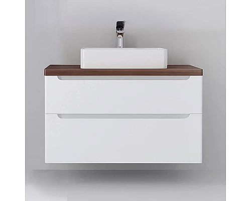 Купить Тумба под раковину Jorno Wood 100 wood.01.100/P/W подвесная Белая в магазине сантехники Santeh-Crystal.ru