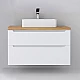 Купить Тумба под раковину Jorno Wood 100 wood.01.100/P/W подвесная Белая в магазине сантехники Santeh-Crystal.ru