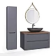 Купить Тумба под раковину Jorno Wood 100 wood.01.100/P/GR подвесная Серая в магазине сантехники Santeh-Crystal.ru