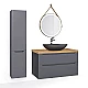 Купить Тумба под раковину Jorno Wood 100 wood.01.100/P/GR подвесная Серая в магазине сантехники Santeh-Crystal.ru