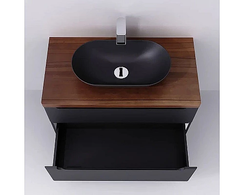 Купить Тумба под раковину Jorno Wood 100 wood.01.100/P/GR подвесная Серая в магазине сантехники Santeh-Crystal.ru