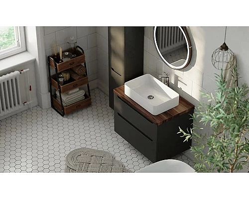 Купить Тумба под раковину Jorno Wood 100 wood.01.100/P/GR подвесная Серая в магазине сантехники Santeh-Crystal.ru