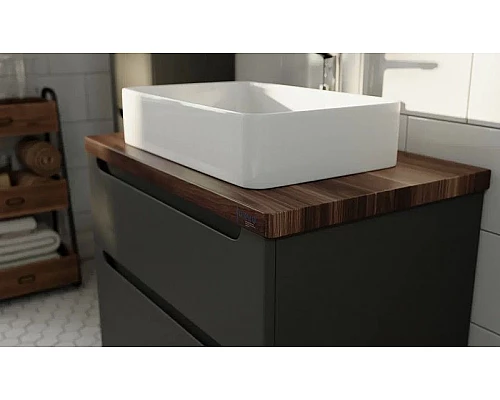 Купить Тумба под раковину Jorno Wood 100 wood.01.100/P/GR подвесная Серая в магазине сантехники Santeh-Crystal.ru
