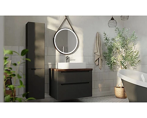 Купить Тумба под раковину Jorno Wood 100 wood.01.100/P/GR подвесная Серая в магазине сантехники Santeh-Crystal.ru