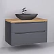 Купить Тумба под раковину Jorno Wood 100 wood.01.100/P/GR подвесная Серая в магазине сантехники Santeh-Crystal.ru